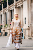 Golden Brown Ombre hand-embroidered Lucknowi Chikankari kurti (Size 42) Satin Silk fabric - Fusion Wear