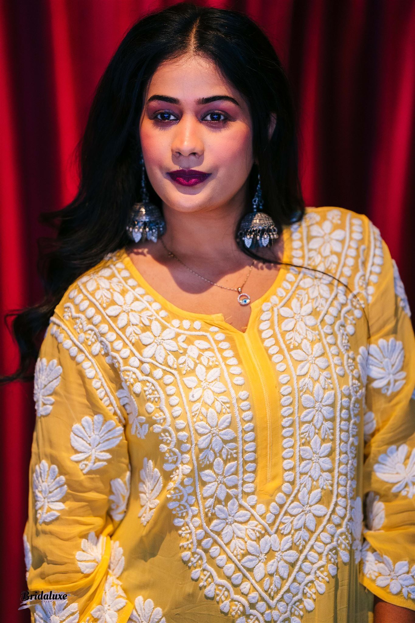 Yellow hand-embroidered Chikankari kurti (Size 44) soft viscose fabric - Casual Womenswear