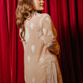 Beige hand-embroidered Chikankari kurti (Size 40 & 44) viscose fabric - Casual Womenswear