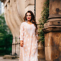 Beige hand-embroidered Chikankari kurti (Size 40 & 44) viscose fabric - Casual Womenswear