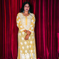Yellow hand-embroidered Chikankari kurti (Size 44) soft viscose fabric - Casual Womenswear